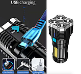 Ліхтар ручний світлодіодний акумуляторний USB (LS03), фото 5