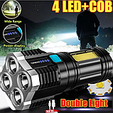 Ліхтар ручний світлодіодний акумуляторний USB (LS03), фото 6