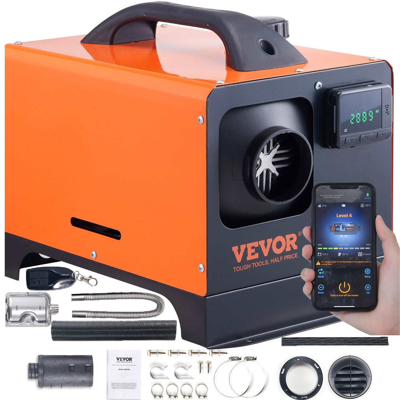 Автономний дизельний нагрівач Vevor 8кВт + Bluetooth (Німеччина)