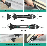 Кутовий скребок для герметика, шпатель ракель для силікону чи клею, з набором із 5 насадок., фото 2