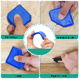 Кутовий скребок для герметика, шпатель ракель для силікону чи клею, з набором із 5 насадок., фото 3