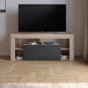 Тумба під телевізор із 4 полицями М-ЗОН Джеко 140 Сонома/Антрацит (MZN-031036)