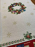 Доріжка на стіл Новорічна, 45x140 см., гобелен з золотим люрексом, фото 3