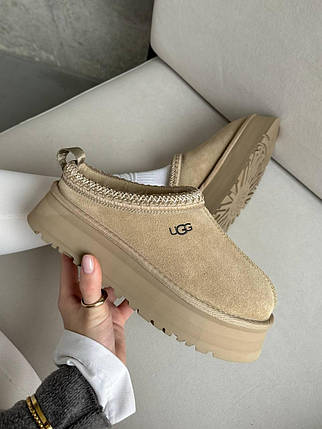 Зимові Жіночі Черевики UGG Tasman Platform Beige / УГГ Тасман Платформ Бежеві, фото 1