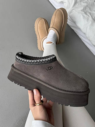 Зимові Жіночі Черевики UGG Tasman Platform Grey / УГГ Тасман Платформ Сірі, фото 1