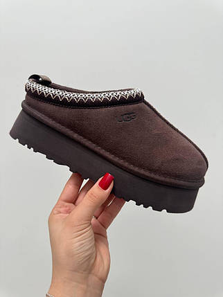 Зимові Жіночі Черевики UGG Tasman Platform Chocolate Brown / УГГ Тасман Платформ Чоколат Коричневі, фото 1