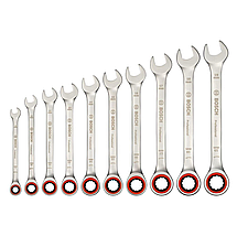 Набір гайкових ключів з храповиком Bosch / Бош 1600A02AU0, 10 шт., фото 2