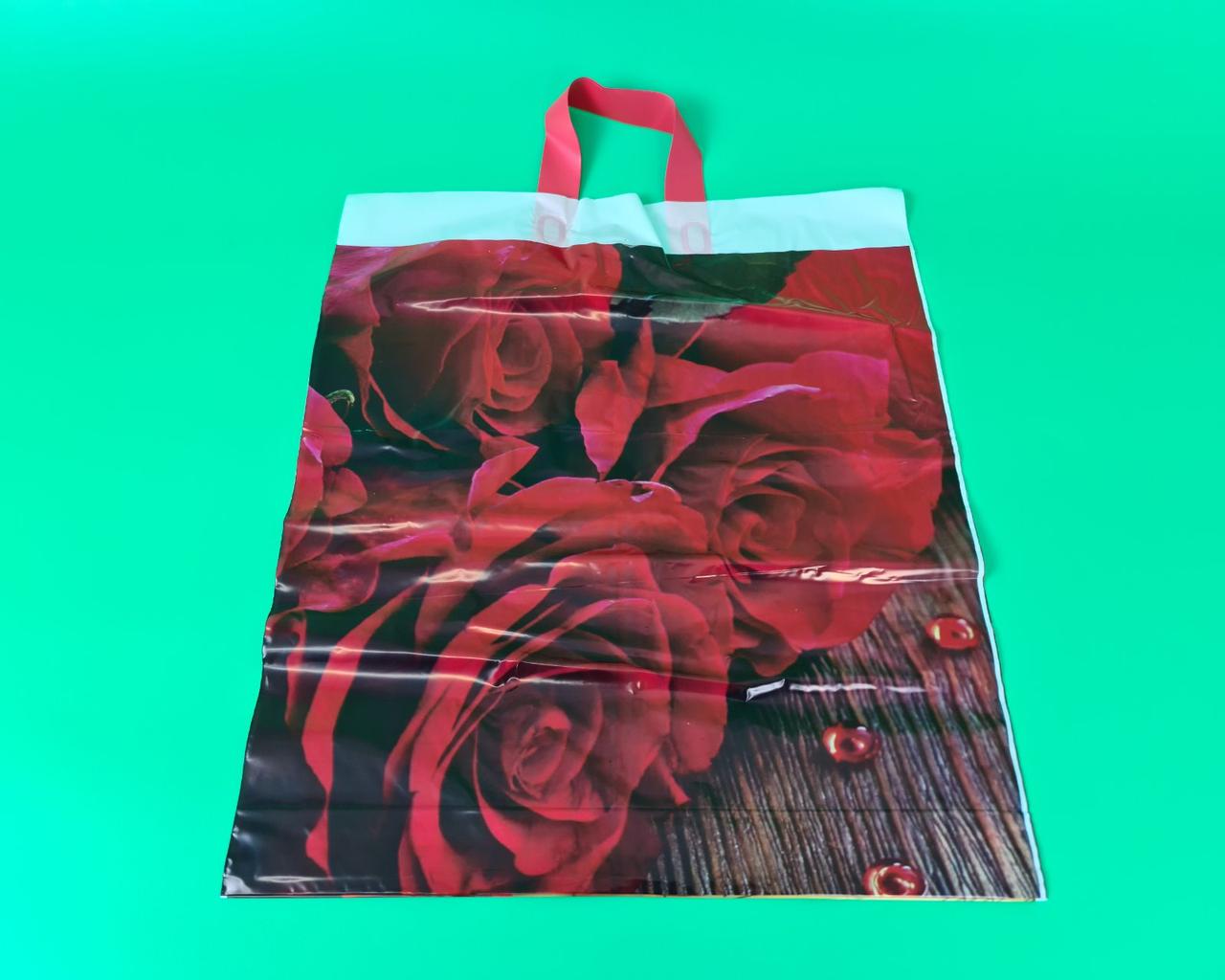 Пакет із петльовою ручкою (42*50+5) "Троянди" ХВГ (25 шт.), фото 1