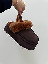 Зимові Жіночі Черевики UGG Funkette Dark Brown / УГГ Фанкетт Темно Коричневі, фото 4