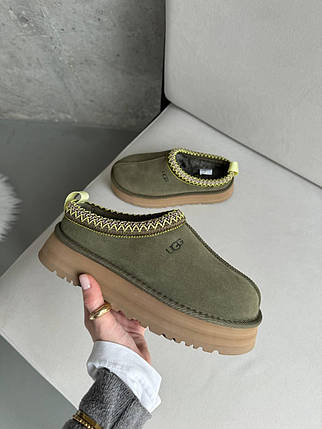 Зимові Жіночі Черевики UGG Tasman Platform Burnt Olive / УГГ Тасман Платформ Бернт Оливкові, фото 1