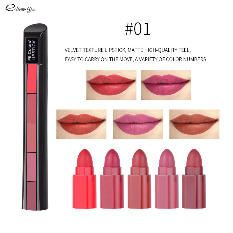 Набір помад у стику-тримачі Fit Colors 5in1 Lipstick