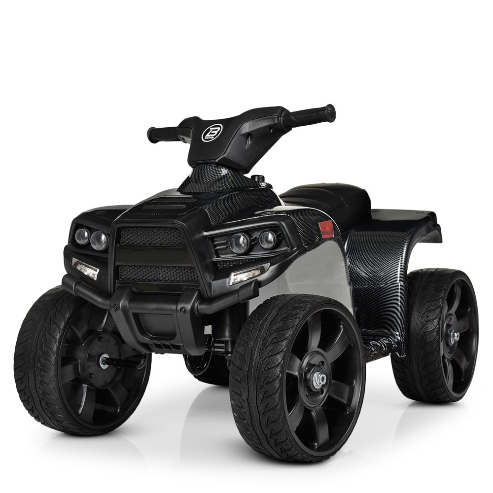Квадроцикл M 3893ELM-19 (1шт) 1 мотор20W, 1 акум.6V4,5A, шкір. сид., колеса EVA, муз., світло, карбон, фото 1