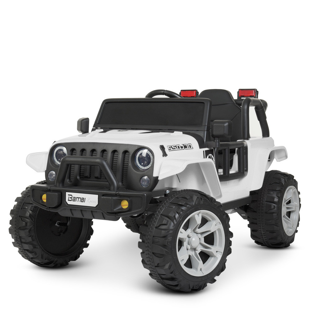 Джип M 4282EBLR-1 (1 шт.) 2,4G, 2 мот. 25W, 1 акум. 12V10AH, шкір.сид. , світло, муз., EVA, USB, білий., фото 1