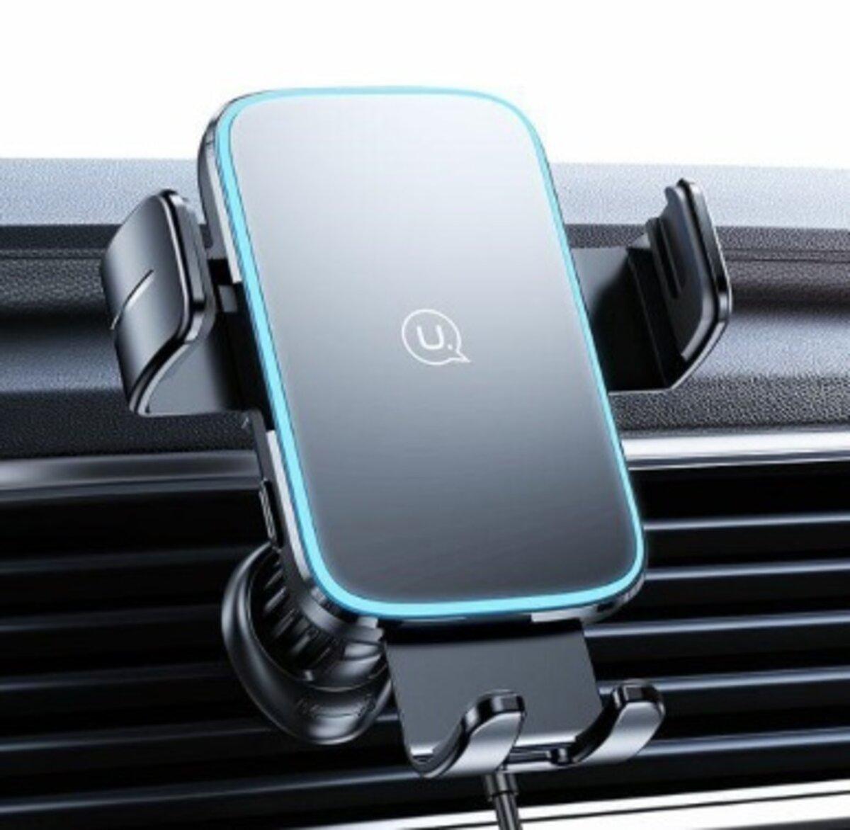 Автотримач для телефона з БЗПUsams CD230 Wireless Charging Car Holder (Air Vent) Black