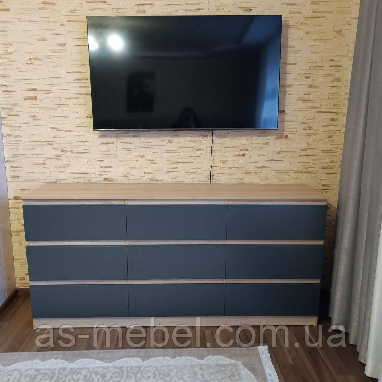 Комод 9 Лайт дуб сонома + антрацит, фото 1