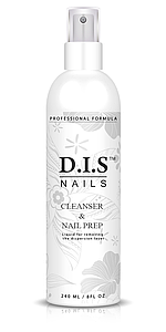 Засіб для зняття липкого шару і обезжирення D. I. S Nails Cleanser+ Nail Prep 240 мл.