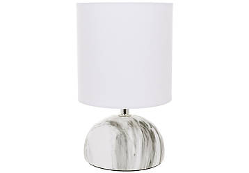 Настільна лампа з тканинним абажуром Marble D14*23 см, колір білий