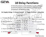 Реле затримки часу GEYA GRT8-М-1 16 А реле для затримки або вимкнення АС 220V, фото 9