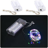 Гірлянда "Роса" (на 2-х батарейках, 20 лампочок, 2 метри, мультиколір) RJ-01