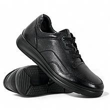 Чоловічі осінні мокасини Atrai (Португалія) чорні шкіряні демі сезон на шнурівці 4569