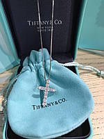 Підвіска Тіффані, срібло 925 / Хрестик Tiffany срібло 925 / Преміум упаковка Tiffany