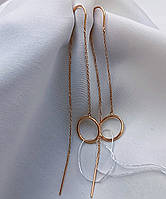 Золоті сережки протяжки 585 проби