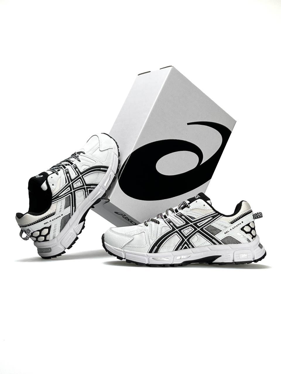 Чоловічі кросівки ASICS Gel-Kahana 8 White, чоловічі кеди Асикс шкіра текстиль водовідштовх. білі. Чоловіче взуття