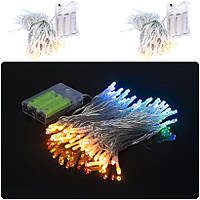 Гірлянда LED (на 3-х батарейках 100 лампочок 10 метрів мультиколір) RJ-08