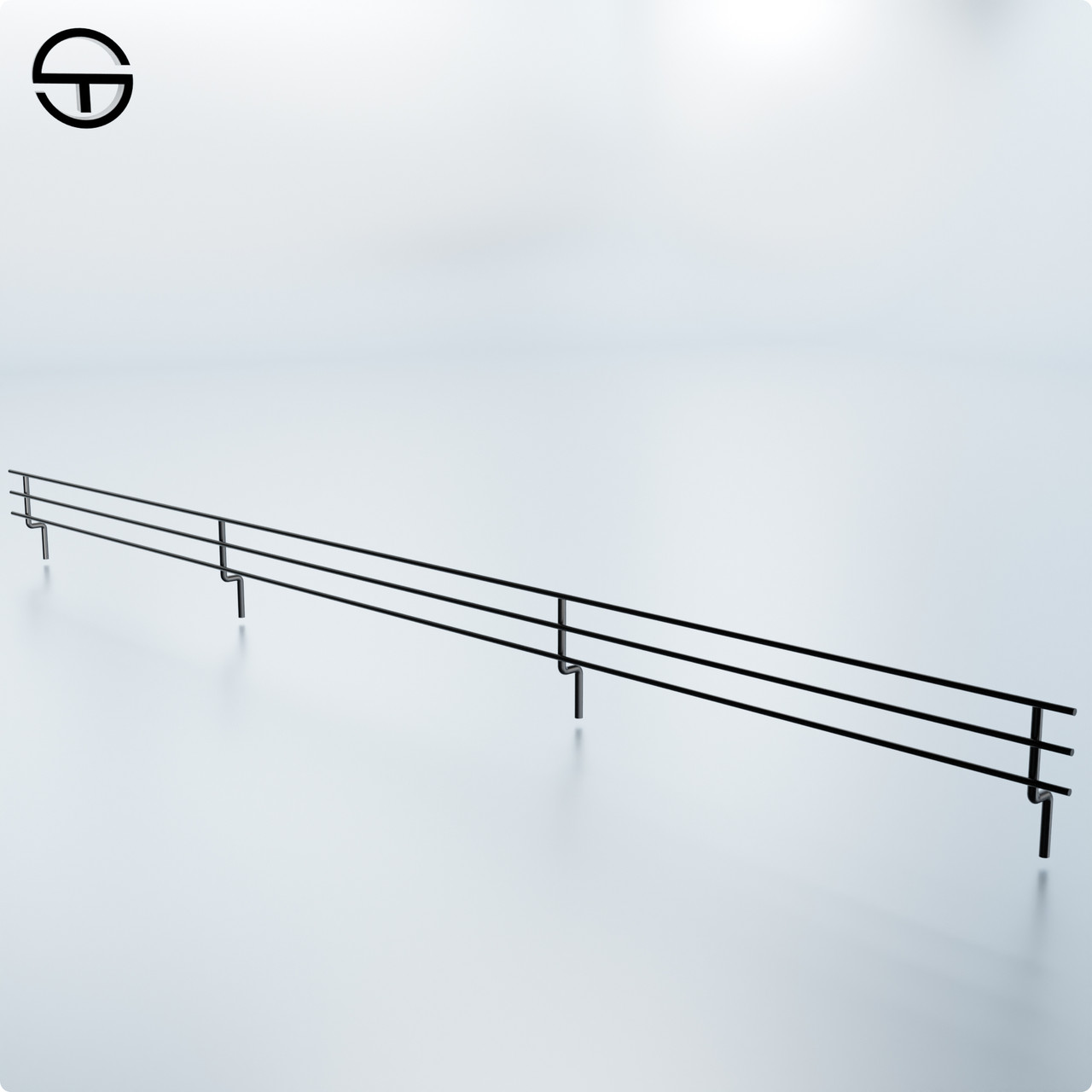 Бортик-10 для металевої полиці, чорний. Бортик для стелажу, торгове обладнання., фото 1