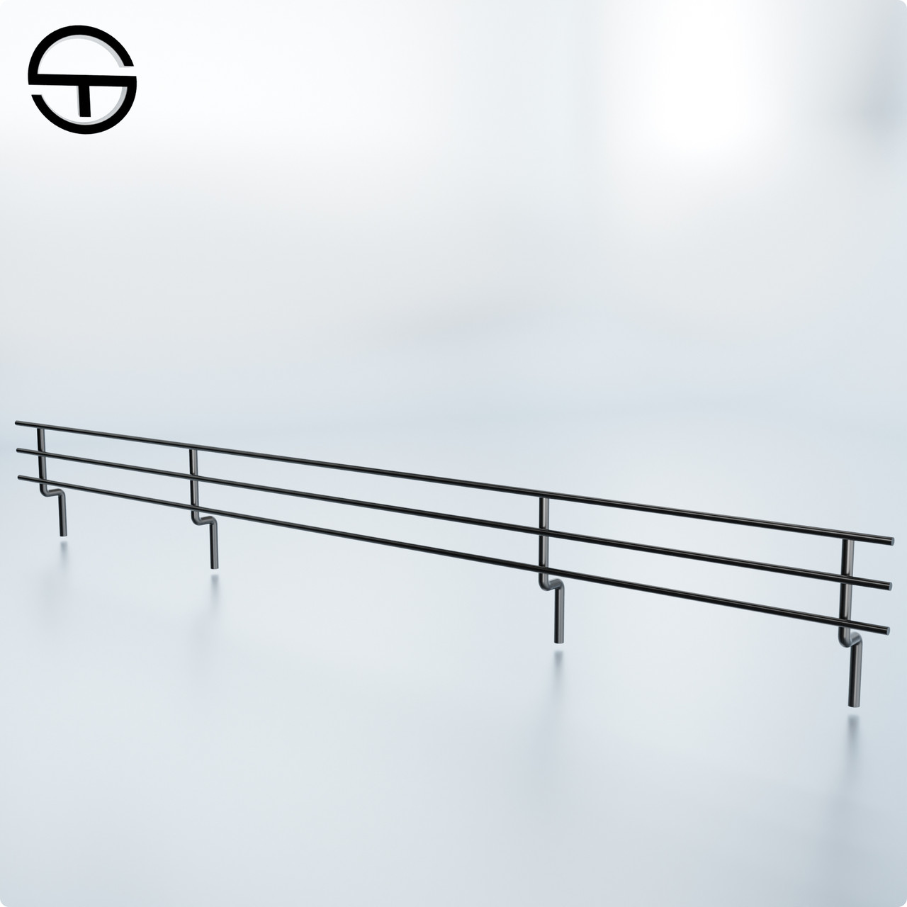 Бортик-6 для металевої полиці, чорний. Бортик для стелажу, торгове обладнання., фото 1