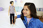 Лялька Barbie Ken Fashionistas 193 Барбі Кен Модник з прошитим волоссям у безрукавці з блискавками, фото 4