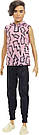 Лялька Barbie Ken Fashionistas 193 Барбі Кен Модник з прошитим волоссям у безрукавці з блискавками, фото 6