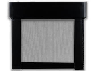 Тканинний ролет у квадратному коробі з боковими планками, для середніх та великих вікон, Тканина білого кольору