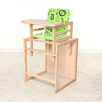 Стілець-трансформер для годування Quest лайм багатофункціональний для дітей від 6 місяців з регульованою висотою BZN