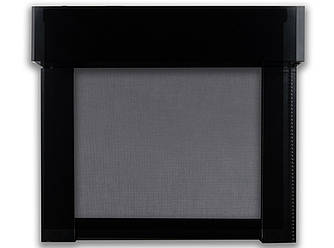 Тканинний ролет у квадратному коробі з боковими планками, для середніх та великих вікон, Тканина сірого кольору
