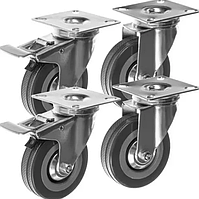 Комплект поворотних коліс з гальмами 4 шт Malatec 22537 Польща