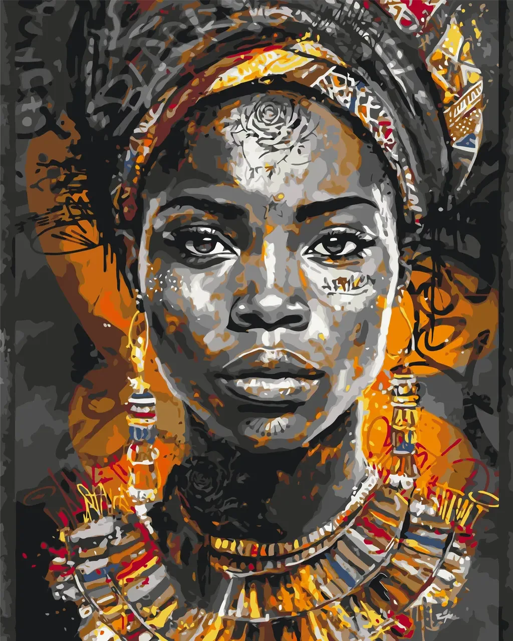 Картина за номерами Африканська жінка. 40х50 см Орігамі LW22330, фото 1