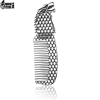 Металевий кишеньковий гребінець для бороди, вусів та волосся Game of Thrones Старк. Чоловічий стильний аксесуар A1