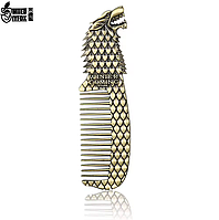 Металевий кишеньковий гребінець для бороди, вусів та волосся Game of Thrones Старк. Чоловічий стильний аксесуар A2