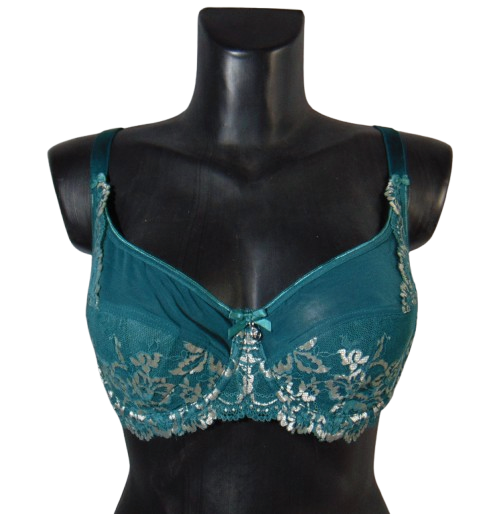 Бюстгальтер з тонким поролоном і сіткою Lannymode 11153 90Е бірюзовий, фото 1