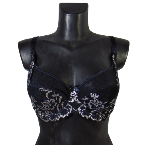 Бюстгальтер з тонким поролоном і сіткою Lannymode 11153 80Е чорний, фото 1