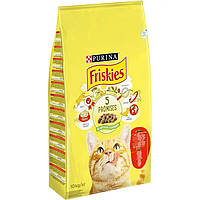 Сухой корм Friskies для кошек, с говядиной, курицей и овощи 10 КГ