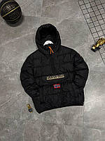 Анорак чоловічий зима осінь Napapijri Куртка тепла Напапіри з капюшоном, Курточка повсякденна чорна TOP