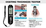 Товщиномір ЛКП, Тестор фарби EM2275 Allosun, фото 3