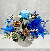 Новорічний букет, декор з свічкою. Ручна робота. Букет в коробці