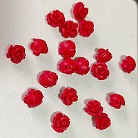Бусини смоли 10х8 мм 20 шт. троянди червоні