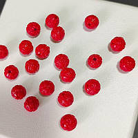 Бусини куля різна 12х8 мм 20 шт. смола червоний