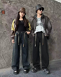 Дитячі прямі утеплені джинси унісекс