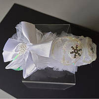 Обруч для волосся 7 см фатин троянда бантик сніжинки Уцінка