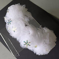 Обруч для волосся 7 см фатин троянда сніжинки Уцінка